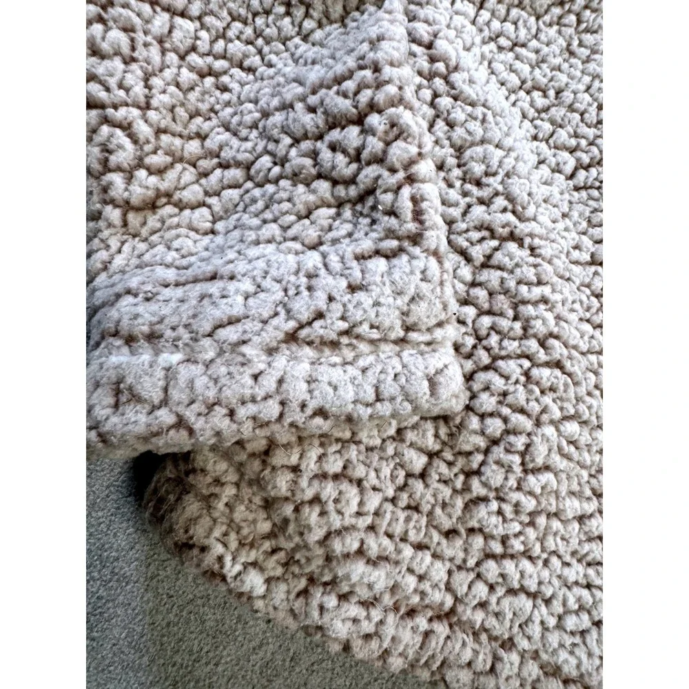 Thread & Supply Sherpa Pullover Womens XS Beige Quarter Zip‎ Teddy Fleece